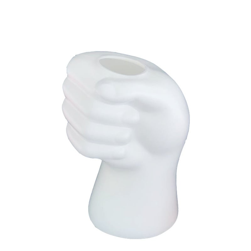 Vază din plastic în nuanțe nordice pentru flori uscate și proaspete, finisaj imitație de glazură, durabilă și rezistentă la căderi