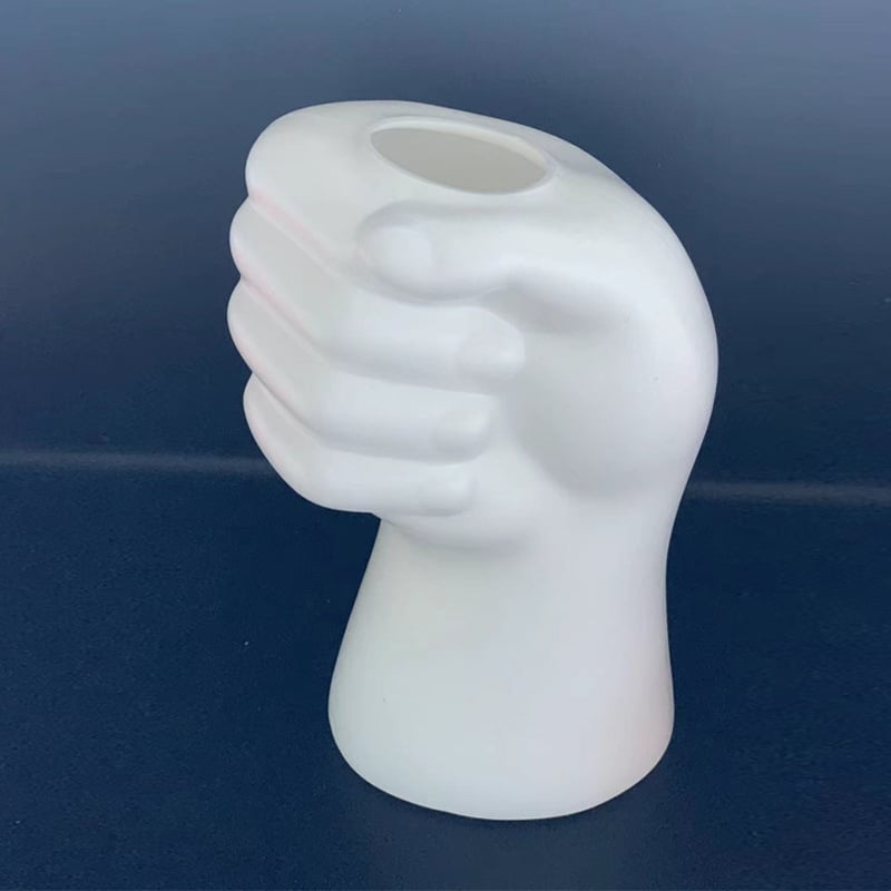 Vază din plastic în nuanțe nordice pentru flori uscate și proaspete, finisaj imitație de glazură, durabilă și rezistentă la căderi