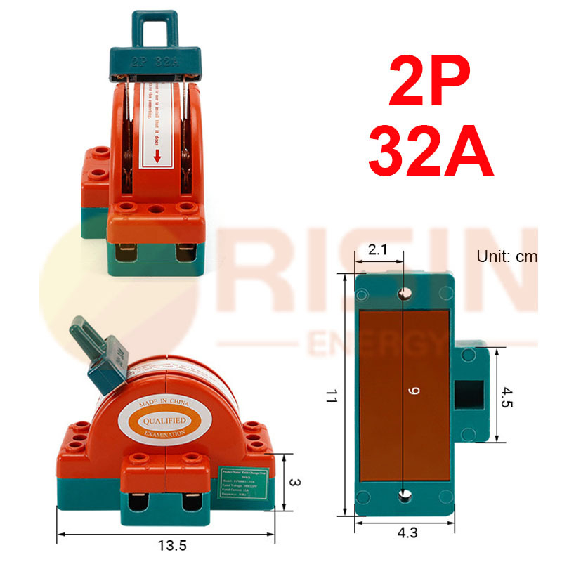 Δίπολος διακόπτης τύπου λεπίδας, 32A/63A/100A, 220V, απομονωτικός διακόπτης με διπλή μετάθεση