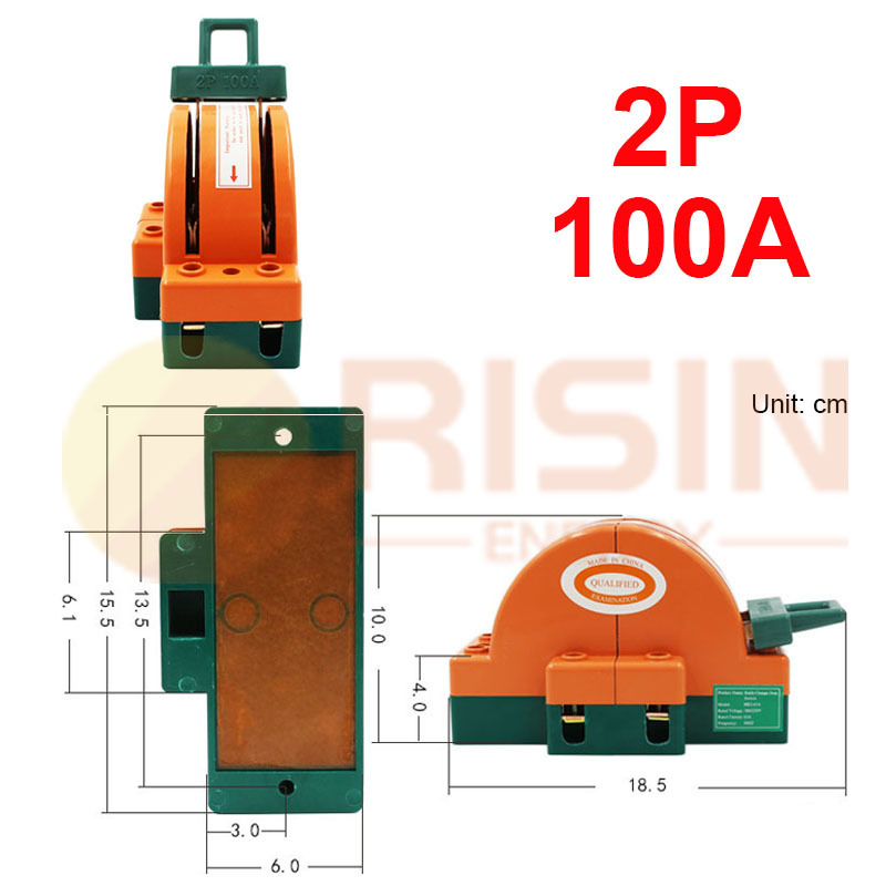 Δίπολος διακόπτης τύπου λεπίδας, 32A/63A/100A, 220V, απομονωτικός διακόπτης με διπλή μετάθεση