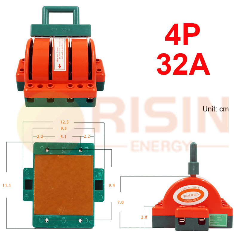 Δίπολος διακόπτης τύπου λεπίδας, 32A/63A/100A, 220V, απομονωτικός διακόπτης με διπλή μετάθεση