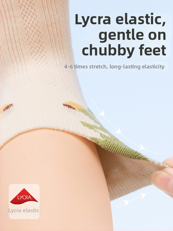 Letné tenké bavlnené detské ponožky, bez švov, sieťované, stredne dlhé do lýtka, unisex, dizajn s animovaným motívom