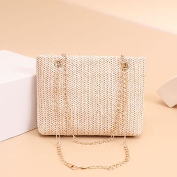 Minimalistička kvadratna torbica s lancem, 2026 novi korejski stil, pletena ljetna torba za rame ili crossbody, ženska torba