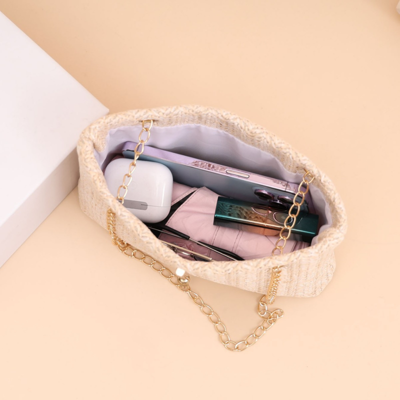 Minimalistička kvadratna torbica s lancem, 2026 novi korejski stil, pletena ljetna torba za rame ili crossbody, ženska torba