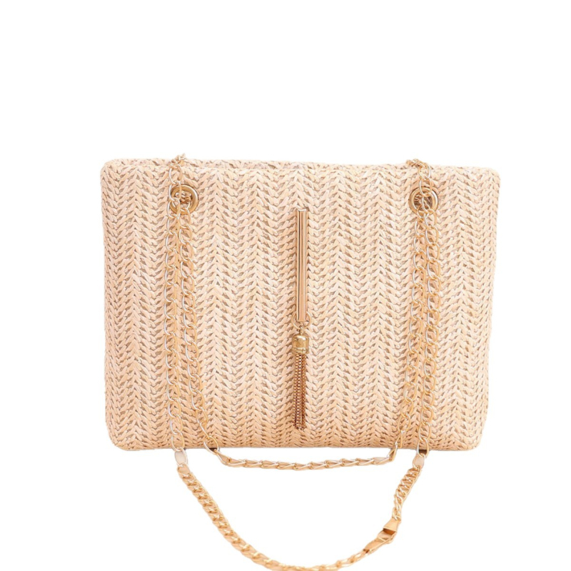 Minimalistička kvadratna torbica s lancem, 2026 novi korejski stil, pletena ljetna torba za rame ili crossbody, ženska torba