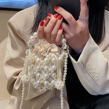 Mini crossbody torbica s perlama za ruž, ženska mala torbica, proljeće-ljeto 2022