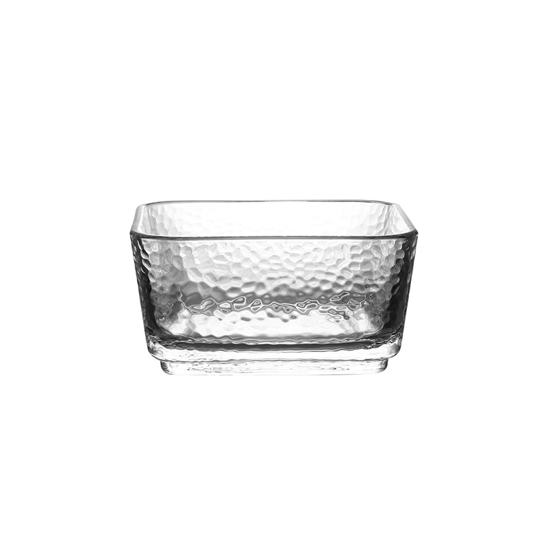 Ins Style Bol pătrat din sticlă – transparent pentru desert, salată de fructe și mic dejun