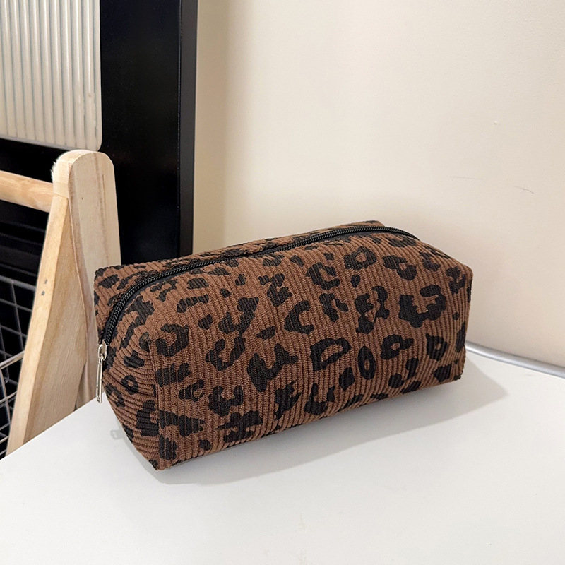 Neseser za šminku s leopard uzorkom, velika kapaciteta, prijenosni putni organizator, zatvarač