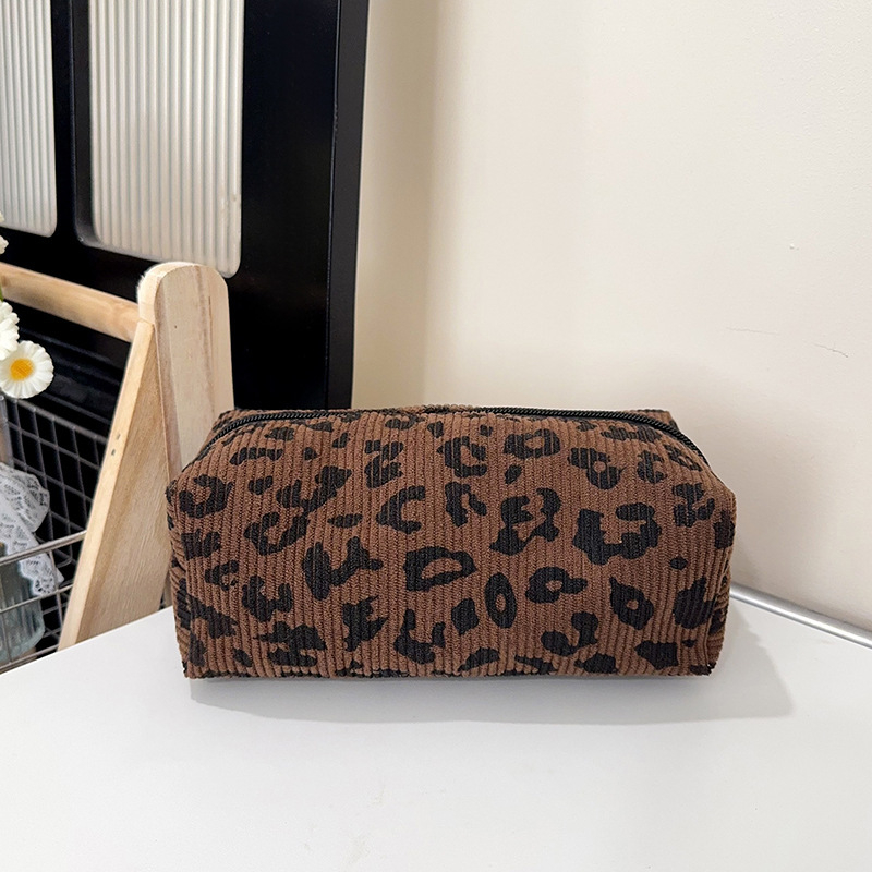 Neseser za šminku s leopard uzorkom, velika kapaciteta, prijenosni putni organizator, zatvarač