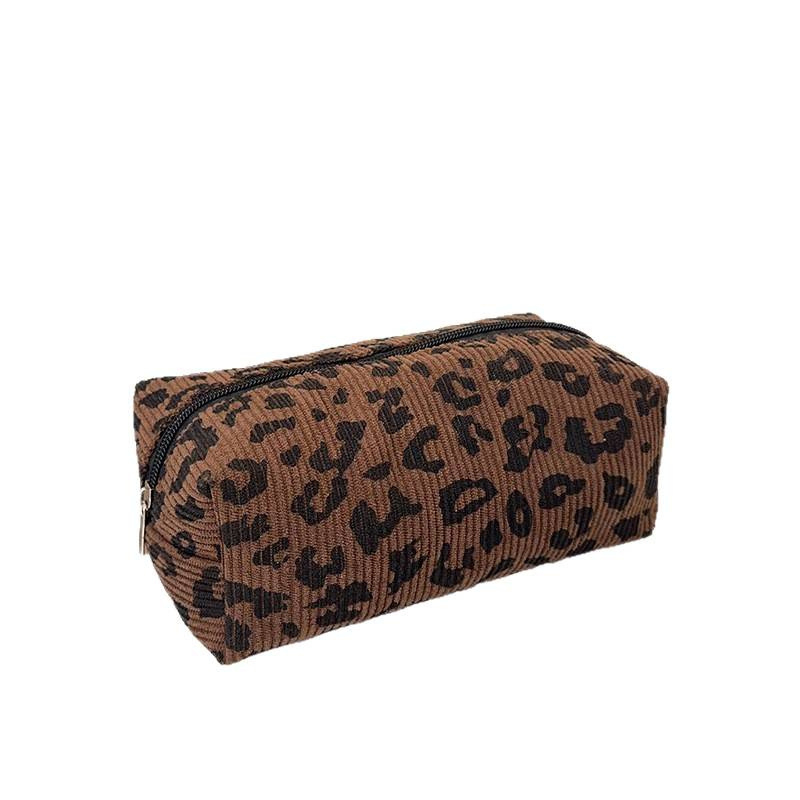 Neseser za šminku s leopard uzorkom, velika kapaciteta, prijenosni putni organizator, zatvarač