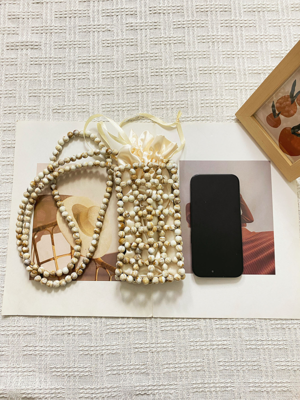 Ručna beaded crossbody torba, mini cilindričnog oblika, ljetni casual stil, retro ugođaj, nišni dizajn