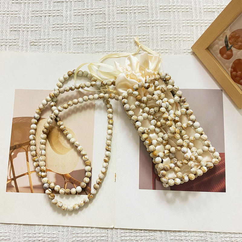 Ručna beaded crossbody torba, mini cilindričnog oblika, ljetni casual stil, retro ugođaj, nišni dizajn