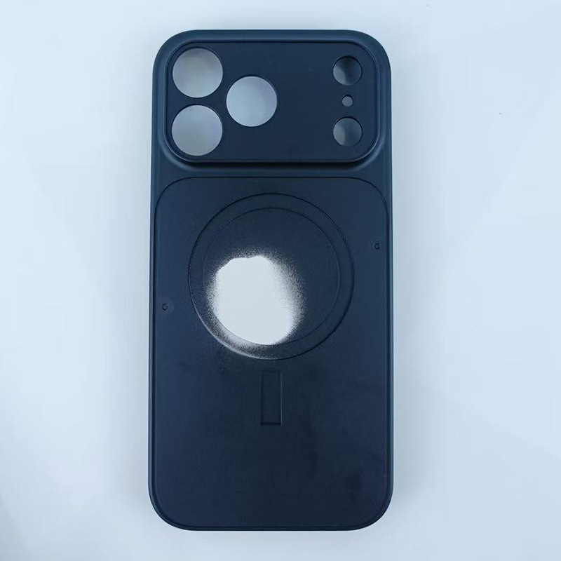Carcasă TPU pentru iPhone 17 Pro cu fereastră mare, magnet 2 în 1, margine moale cu caneluri