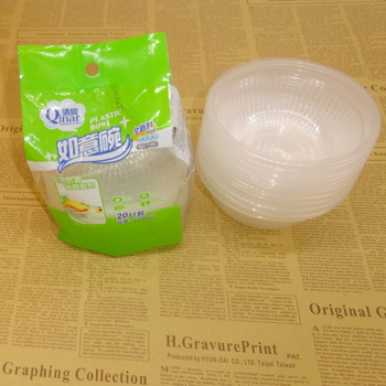 Boluri de unică folosință transparente, pachet de 20 bucăți, din plastic întărit, pentru mâncare la pachet (take-out), boluri pentru orez și supă, en gros