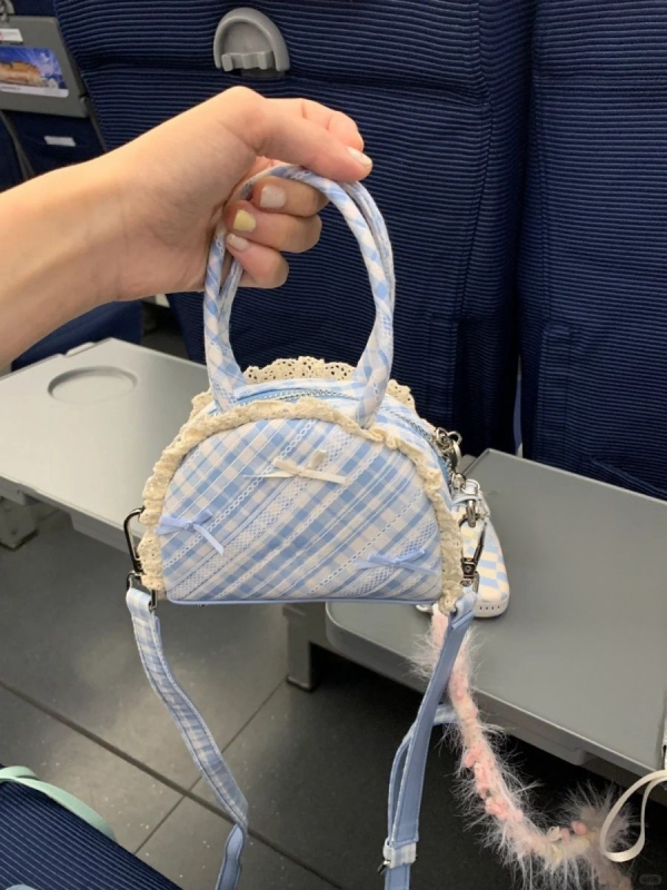 Macaron mini torbica za ruževe, žene, slatka mašna - torba preko ramena / crossbody
