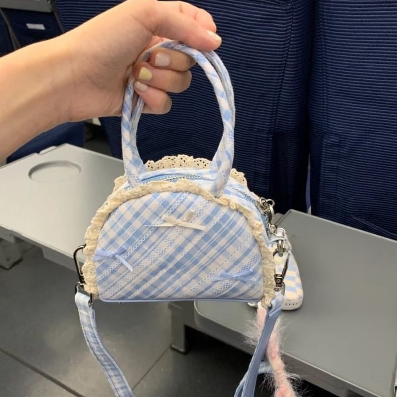 Macaron mini torbica za ruževe, žene, slatka mašna - torba preko ramena / crossbody