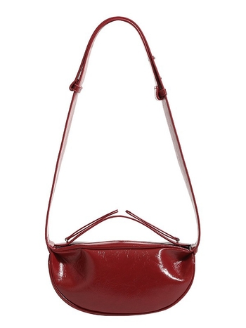 Crvena vintage dumpling mini torbica za ramenu, za žene, crossbody, stil Saddle bag