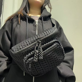Ženska mrežasta lagana sedla torbica s više džepova, kompaktna crossbody torba od najlona