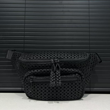 Ženska mrežasta lagana sedla torbica s više džepova, kompaktna crossbody torba od najlona