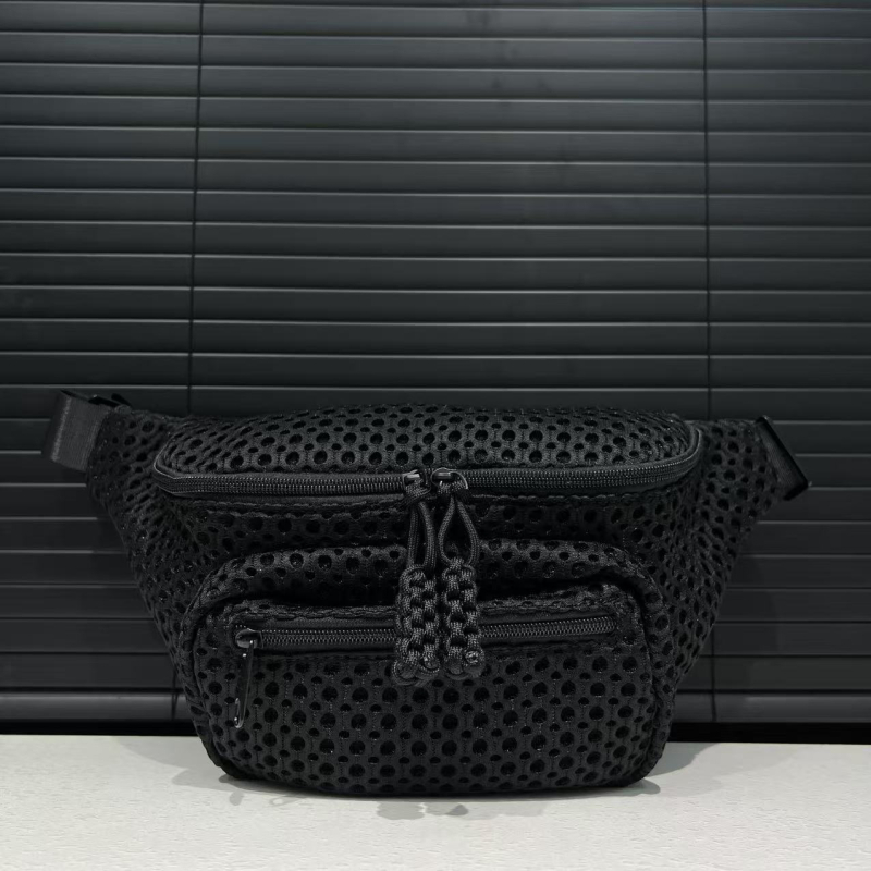 Ženska mrežasta lagana sedla torbica s više džepova, kompaktna crossbody torba od najlona