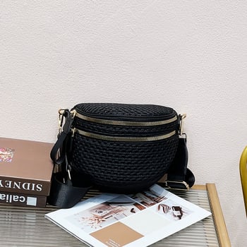 Poliesterska torba tipa sedlo preko ramena, lagana i mekana mrežasta torba, mala veličina, džep na zip, retro Hong Kong stil, ljeto 2023