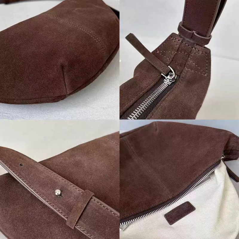 Ženska torbica za jesen-zimu od velura i kože teladi, oblika dumpling, nošenje ispod ruke, preko ramena ili crossbody