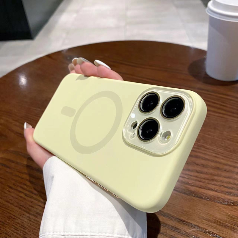 Husă din silicon lichid cu magneți pentru încărcare wireless pentru iPhone Pro Max modele 12–17