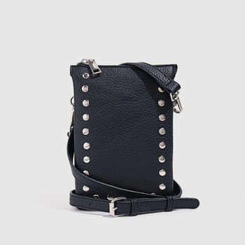 Halter-stil mini kvadratna torbica s nitima, platnen leopard uzorak, torbica za ruž i novčiće za žene