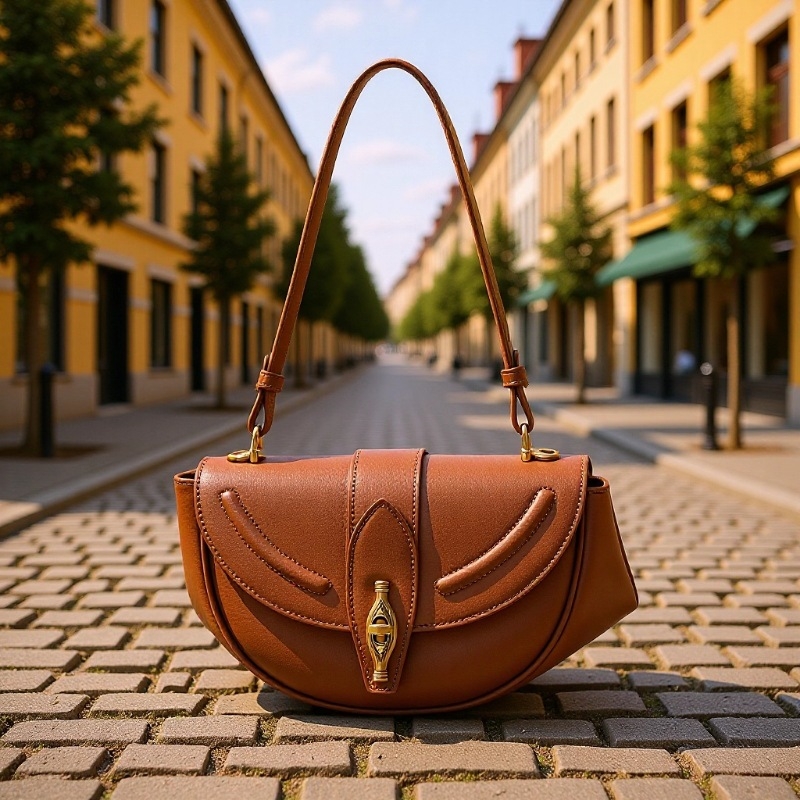 Ženska torbica na rame tipa sedlo, mala veličina, crossbody, gradski stil, mikrovlaknasta koža, jesensko-zimska 2025 kolekcija