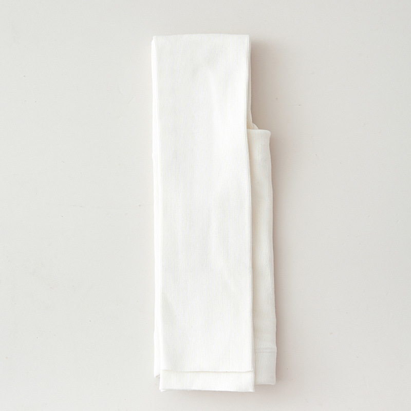 Lányok capri hosszú leggings ősz–télre, fehér, fleece-béléssel, lábfej nélküli, meleg