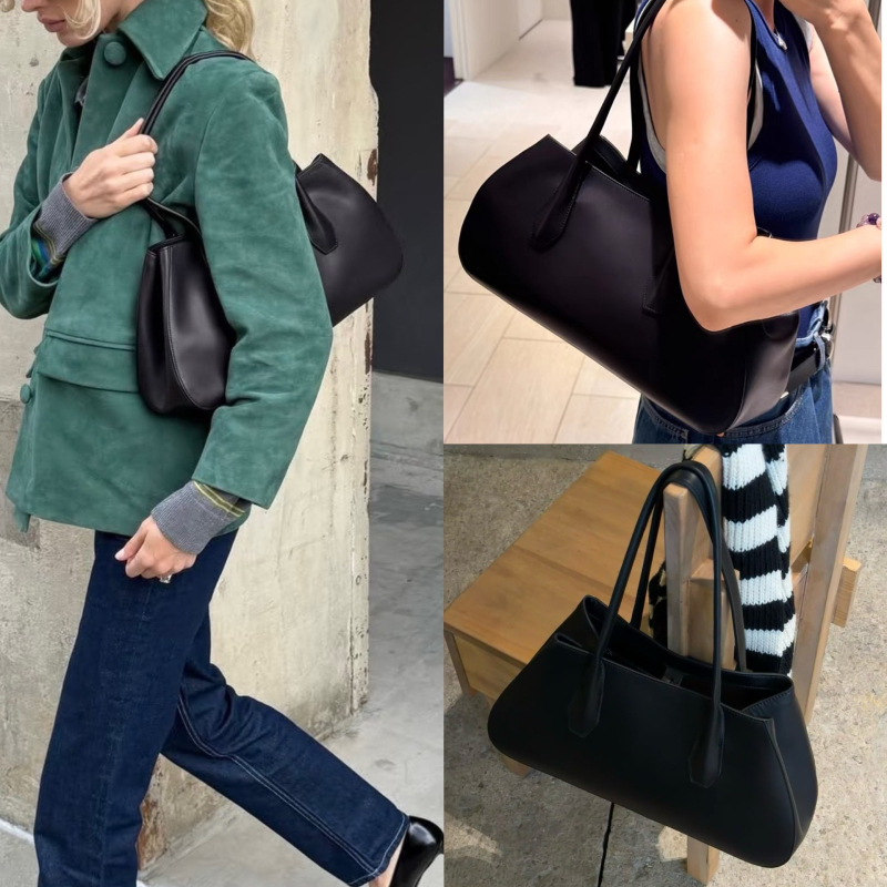 Row Saddle Bag Alger, torba preko ramena od kože prvog sloja, minimalističkog stila, dnevna tote torba za žene
