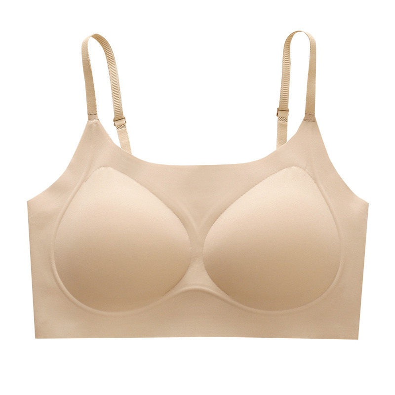 Bešavni grudnjak bez žice, s nude dojmom, bez žice, lijepi leđa, šalice u obliku kapljice vode, push-up, stil majice