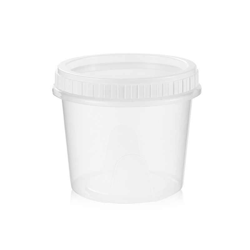 Bol circular de unica folosinta pentru supa, capac rasucitor, recipient plastic transparent pentru livrare