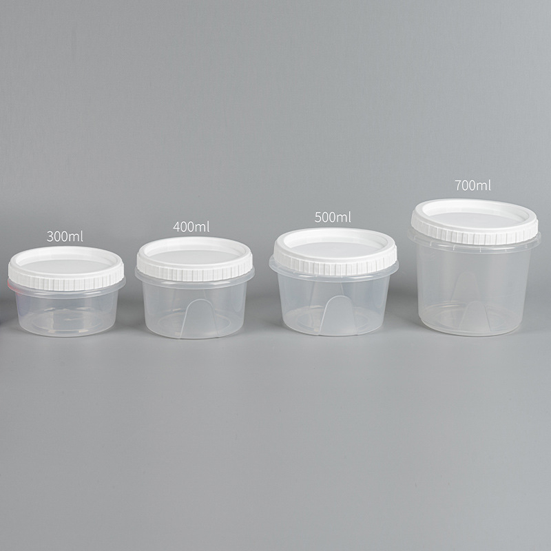 Bol circular de unica folosinta pentru supa, capac rasucitor, recipient plastic transparent pentru livrare