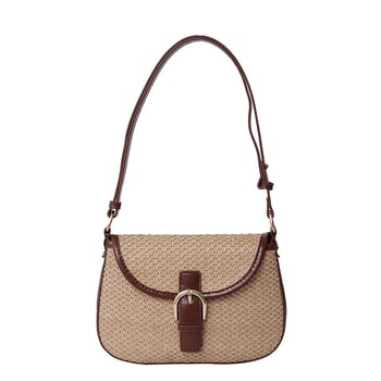 Korejska tkanina torbica tipa sedlo za žene, 2025 modna crossbody torbica s pletenim dizajnom od slame