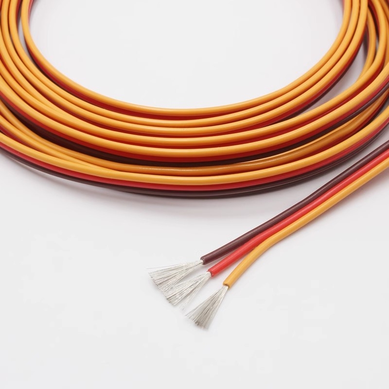 Cablu de extensie pentru servomotor, 3P, negru, roșu, alb, maro, roșu, portocaliu, din cablu răsucit, rezistent la abraziune și impermeabil, 60 nuclee și 30 nuclee