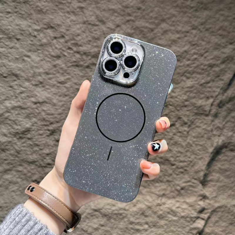 Kućište za iPhone 16 s zvjezdanim glitterom, magnetsko prianjanje, dvodijelni dizajn IMD TPU zaštitni kućište s preciznim otvorima – otporno na padove i otiske prstiju
