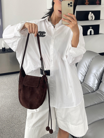 Luksuzna nubuk kožna Hobo torbica za rameno s crossbody stilom za žene