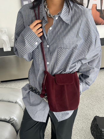 Luksuzna nubuk kožna Hobo torbica za rameno s crossbody stilom za žene