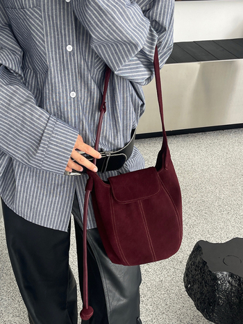 Luksuzna nubuk kožna Hobo torbica za rameno s crossbody stilom za žene