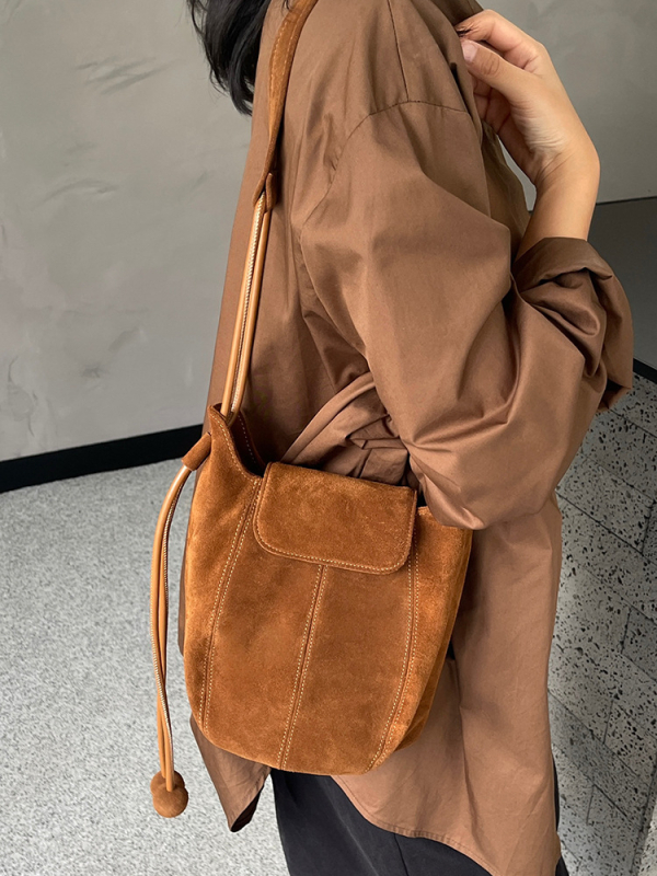 Luksuzna nubuk kožna Hobo torbica za rameno s crossbody stilom za žene