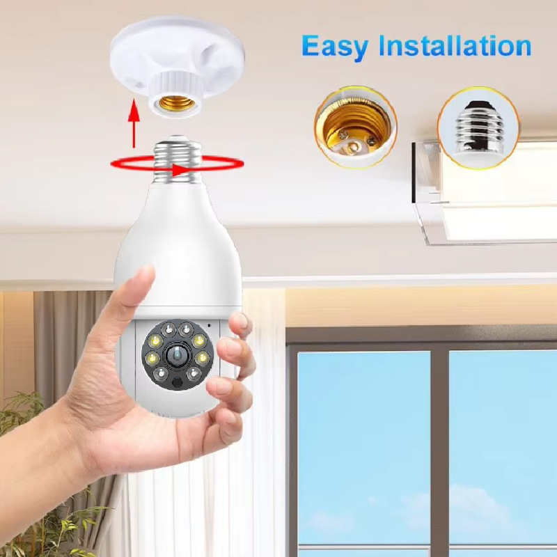Kamera za nadzor u obliku E27 žarulje, 360°, Wi-Fi, daljinsko kućno praćenje, HD u boji