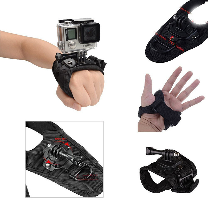 360° remen za dlan za GoPro dodatke s rotirajućim pan-tilt držačem