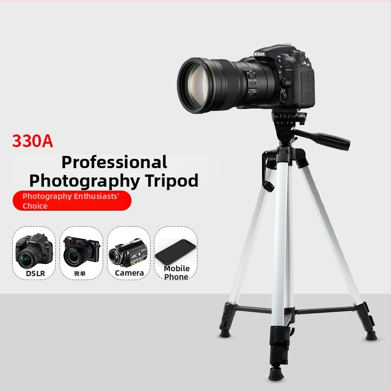330A trojnožný statív pre mobilný telefón na živé vysielanie, vonkajšiu fotografiu, DSLR, 1,3 m rozšíriteľný stojan na svetlo, ľahký a prenosný