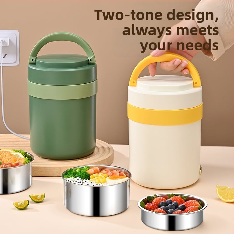 Cutie de prânz din oțel inoxidabil, încălzire USB, portabilă, alimentare din mașină, pentru muncă și studenți