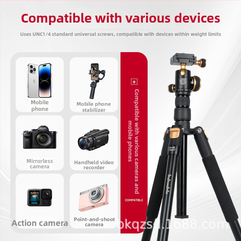 Lightweight Era Q553 Prenosný tripod pre DSLR a bezzrkadlové fotoaparáty a telefóny, cestovná fotografia