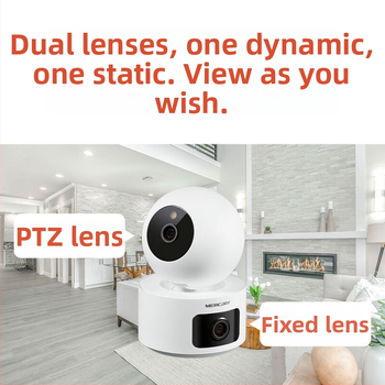 Mercury 360° dvojkamerová verzia MIPC552W vnútorná Wi-Fi bezpečnostná kamera pre diaľkové monitorovanie, 5MP