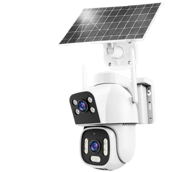 Cameră exterioră solară AOV cu obiective duale, rezistentă la apă, fără alimentare sau internet, viziune de noapte, monitorizare 4G