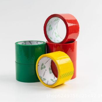 Bandă de ambalare colorată, vâscozitate înaltă, 55 mm x 50 yd, film BOPP, adeziv pe bază de apă, galben, albastru, roșu, verde, pentru sigilarea coletelor