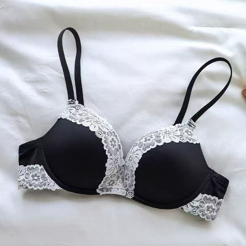 Čipkasto žensko donje rublje, grozdno ljubičasta, francuski stil, seksi push-up grudnjak bez žice, mekana podrška